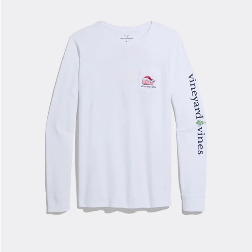 Vineyard Vines White Shirt with Red and Pink Logo